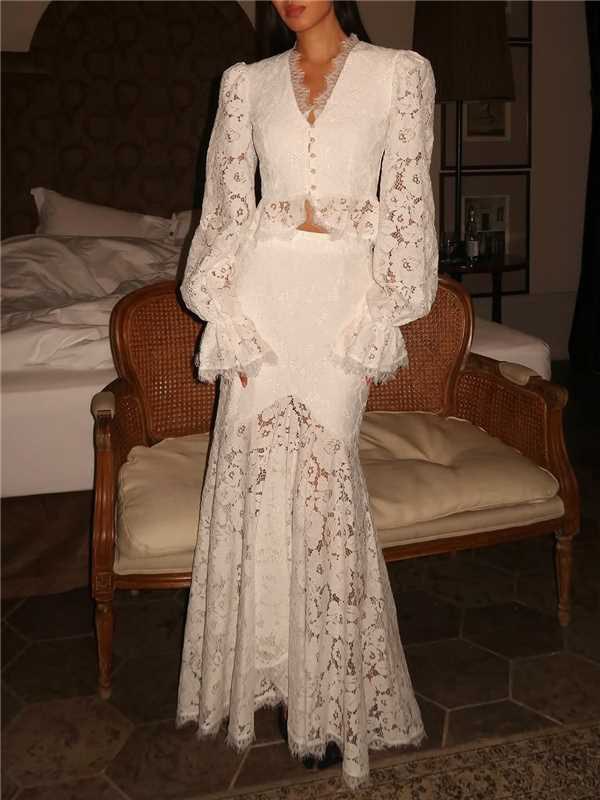 Women's Lace Long Sleeve Dress