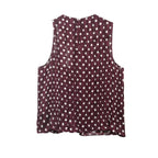 Women's Spring Summer Women Clothing Simple Fashionable Polka Dot Pleated Sleeveless Shirt
