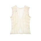 Women's High Sense V Neck Flounce Lace Bag Buckle Camis