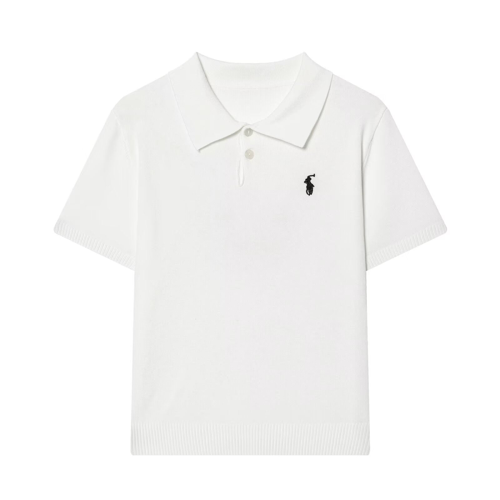 Women's Embroidered Polo Collar Short Sleeve Top