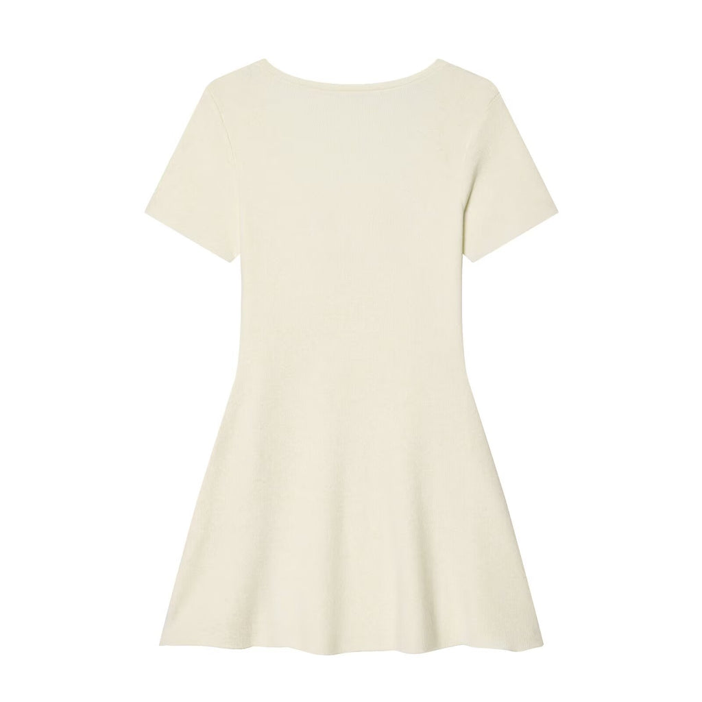 Women's Women Design Side Slit Knitted Short Sleeve Top