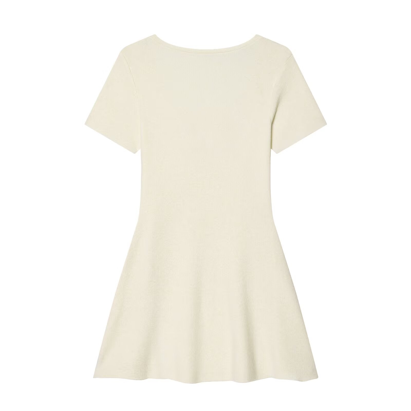 Women's Women Design Side Slit Knitted Short Sleeve Top