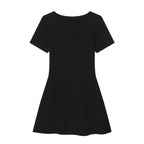 Women's Women Design Side Slit Knitted Short Sleeve Top