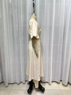 Women's Belted Collared Puff-Sleeve Maxi Dress