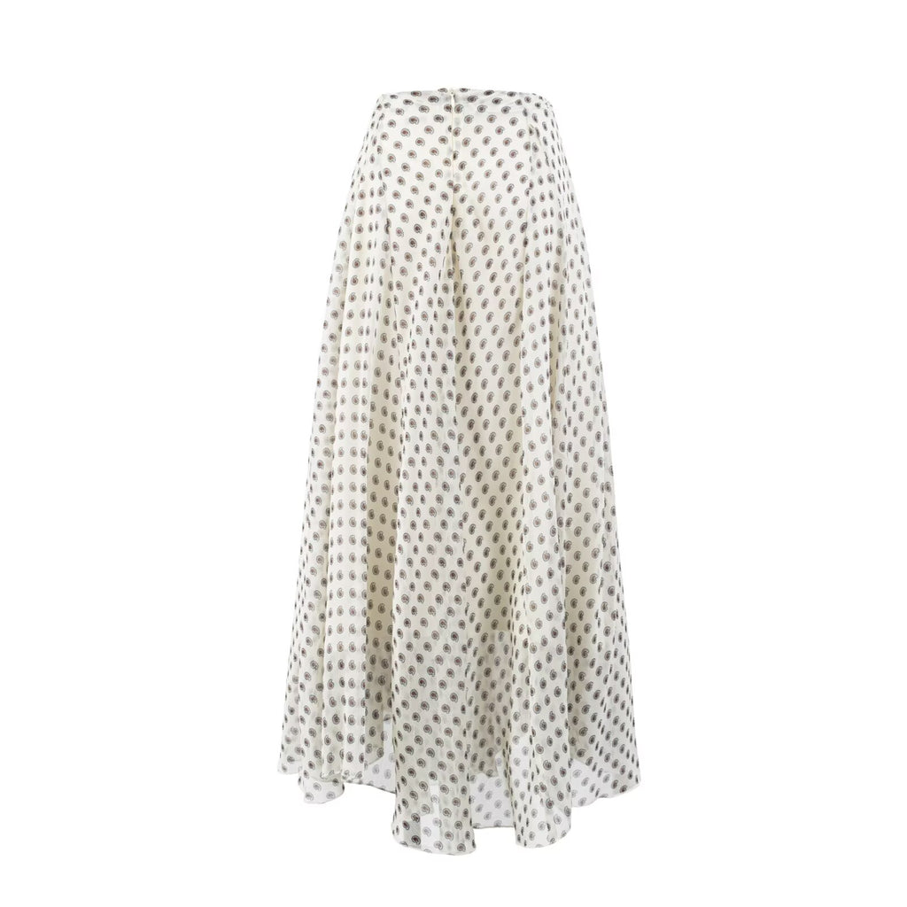 Plaid Asymmetric High-Waist Maxi Skirt