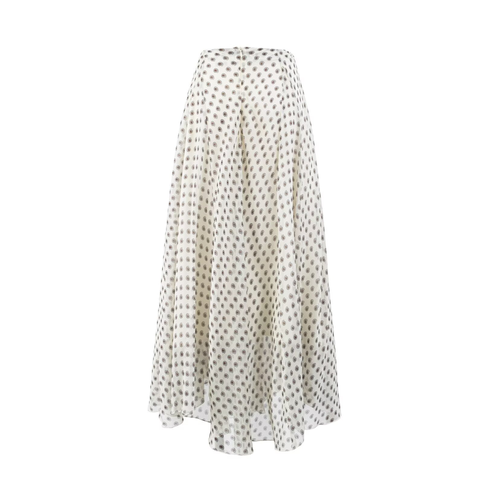 Plaid Asymmetric High-Waist Maxi Skirt