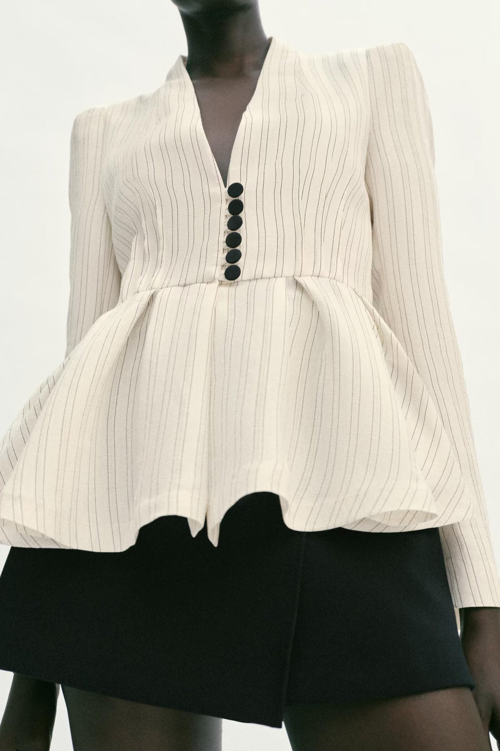 Spring Women Street Striped Hem Blazer
