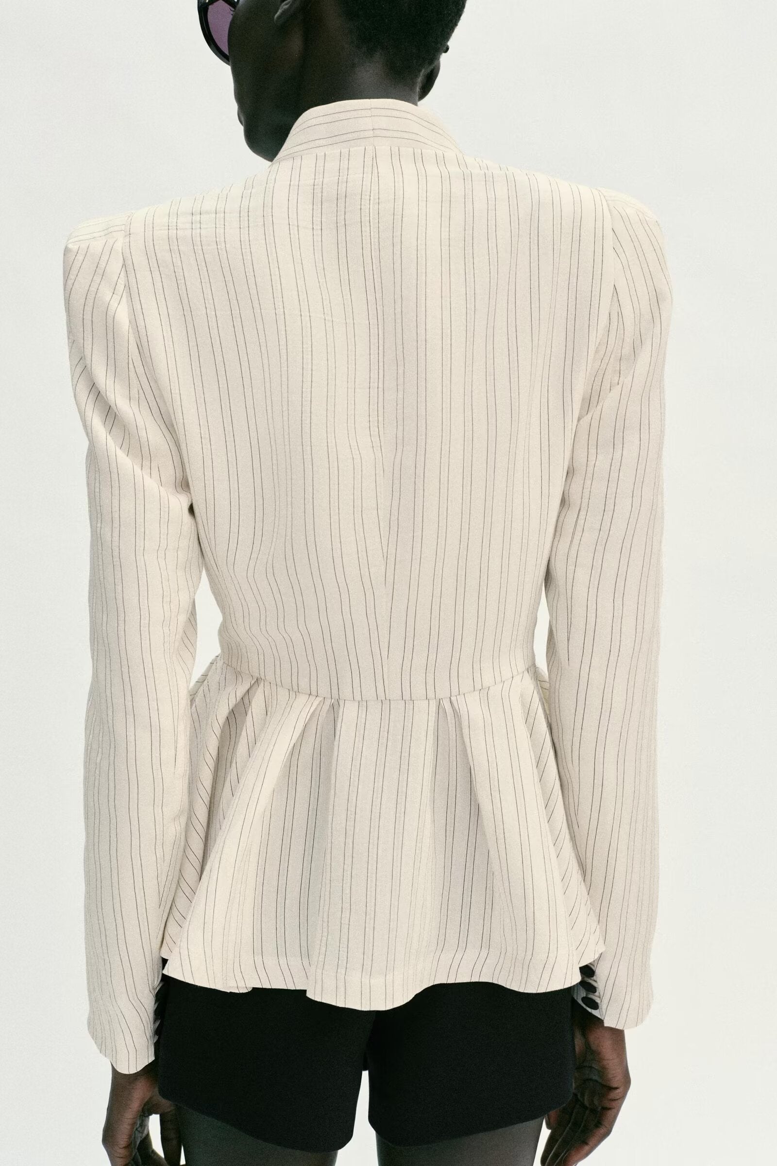 Spring Women Street Striped Hem Blazer