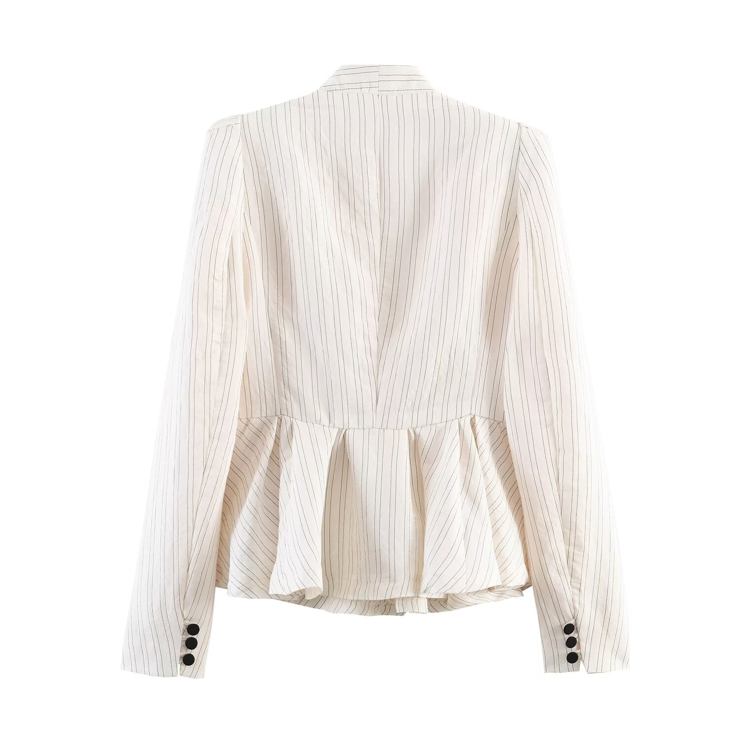 Spring Women Street Striped Hem Blazer