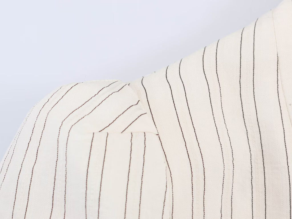 Spring Women Street Striped Hem Blazer