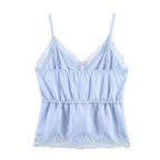 Women's Lace-Trim Satin Camisole – V-Neck