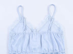 Women's Lace-Trim Satin Camisole – V-Neck