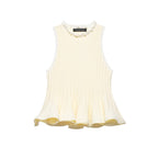 Women's Rib Knitted Short Hem Sleeveless Top