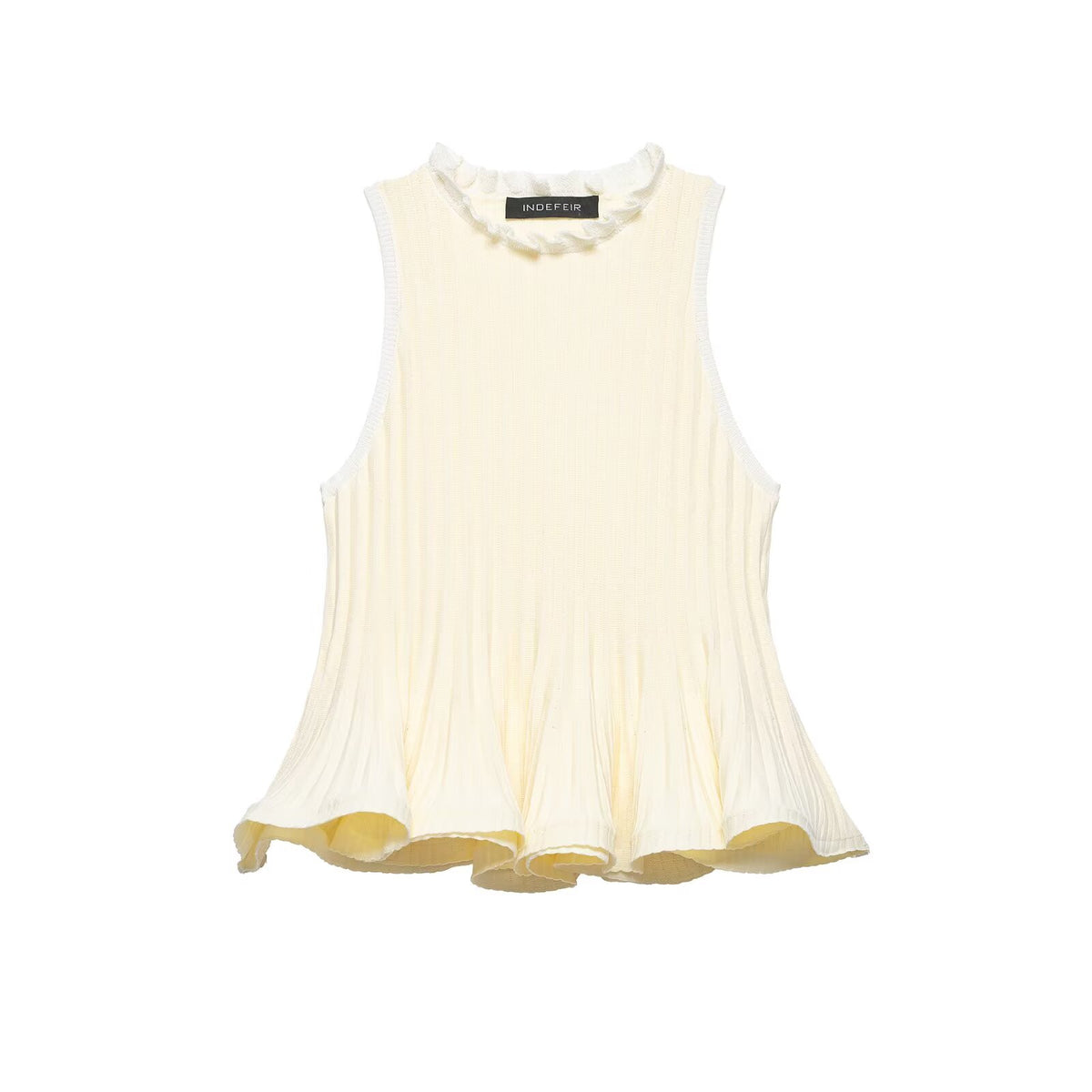 Women's Rib Knitted Short Hem Sleeveless Top