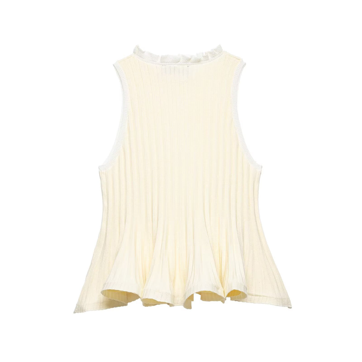 Women's Rib Knitted Short Hem Sleeveless Top