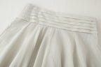 Contrast Stripe Asymmetric High-Waist Midi Skirt