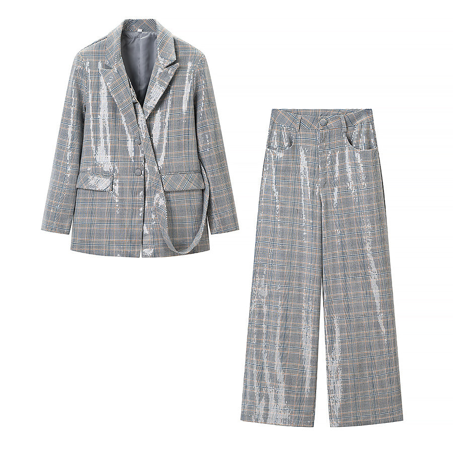 Women Clothing Spring Loose Coat Straight Casual Pants