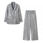 Women Clothing Spring Loose Coat Straight Casual Pants