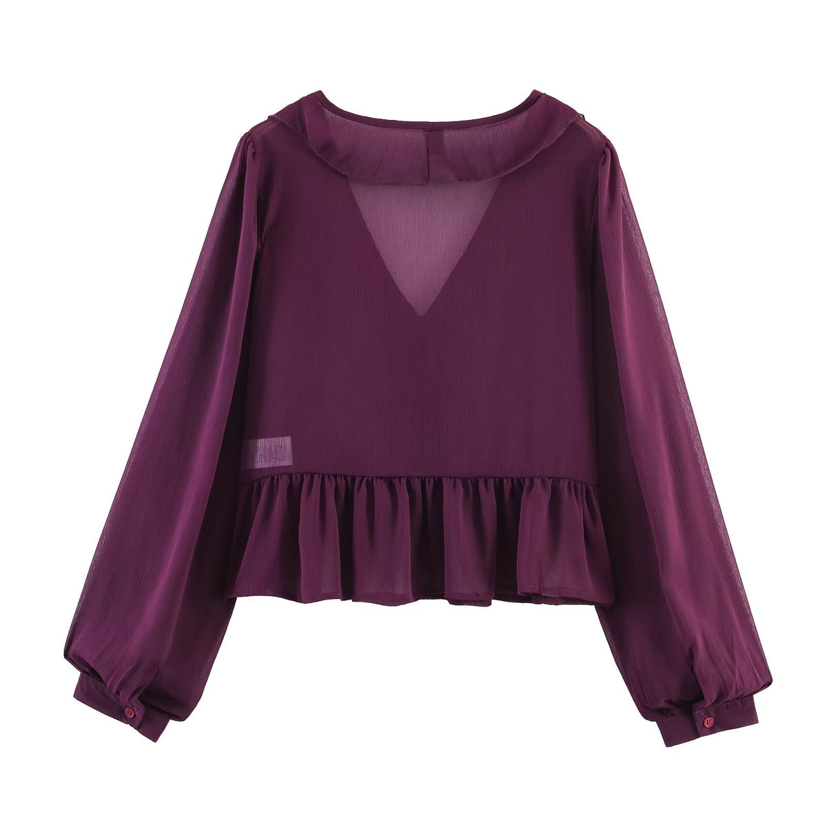 Women's Chiffon Purple Sheer Top