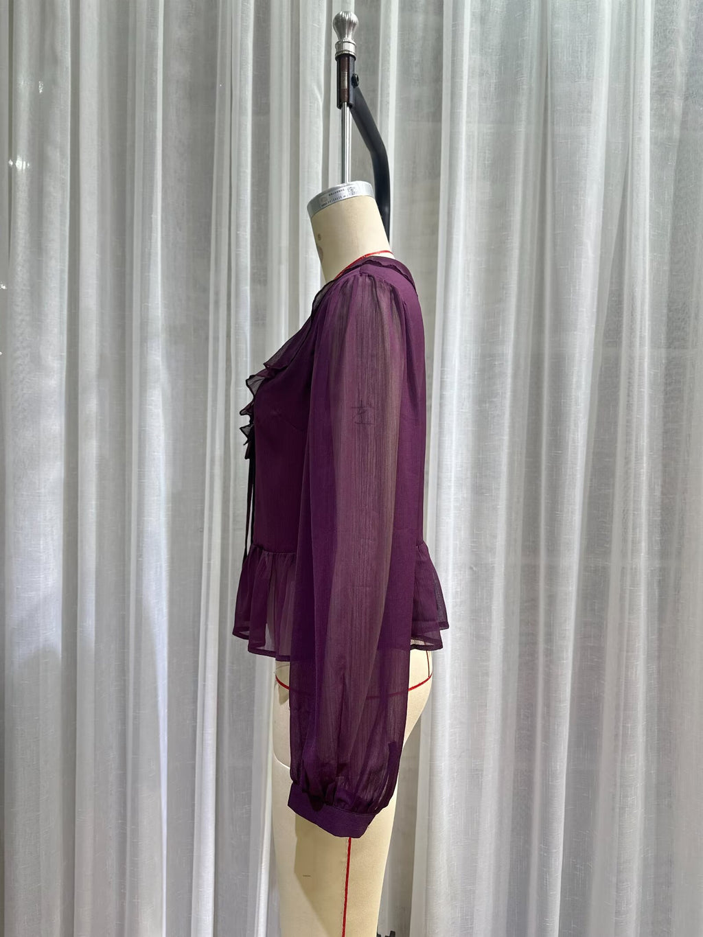 Women's Chiffon Purple Sheer Top