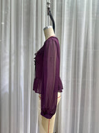 Women's Chiffon Purple Sheer Top