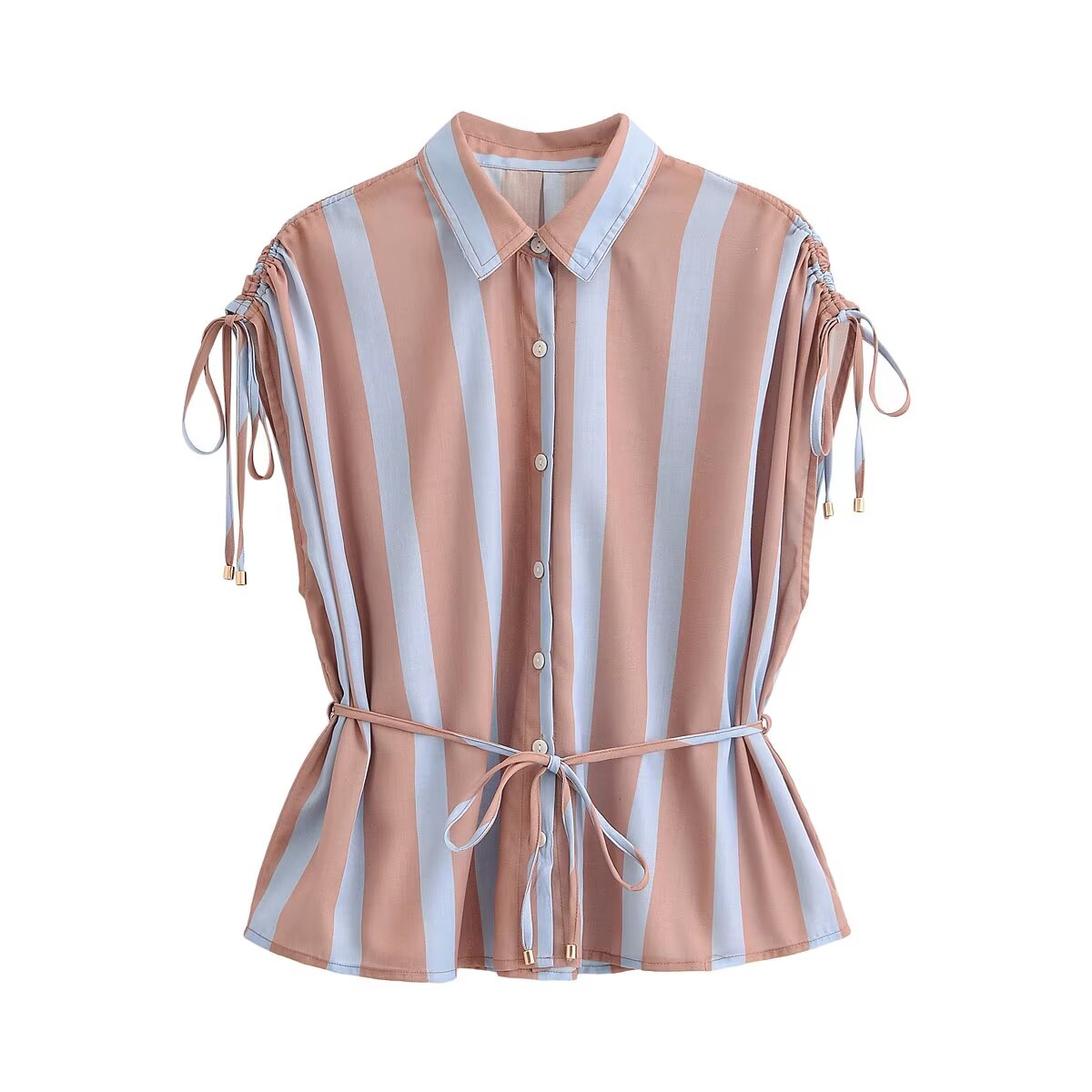 Women's Women Clothing Summer Street Simple Sleeveless Collared Shirt