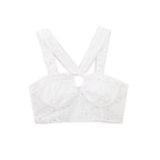 Sexy Embroidered Hollow Out Cutout out Halter Vest Short Top High Waist Skirt Set