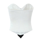 Women's White Collared Vest Top