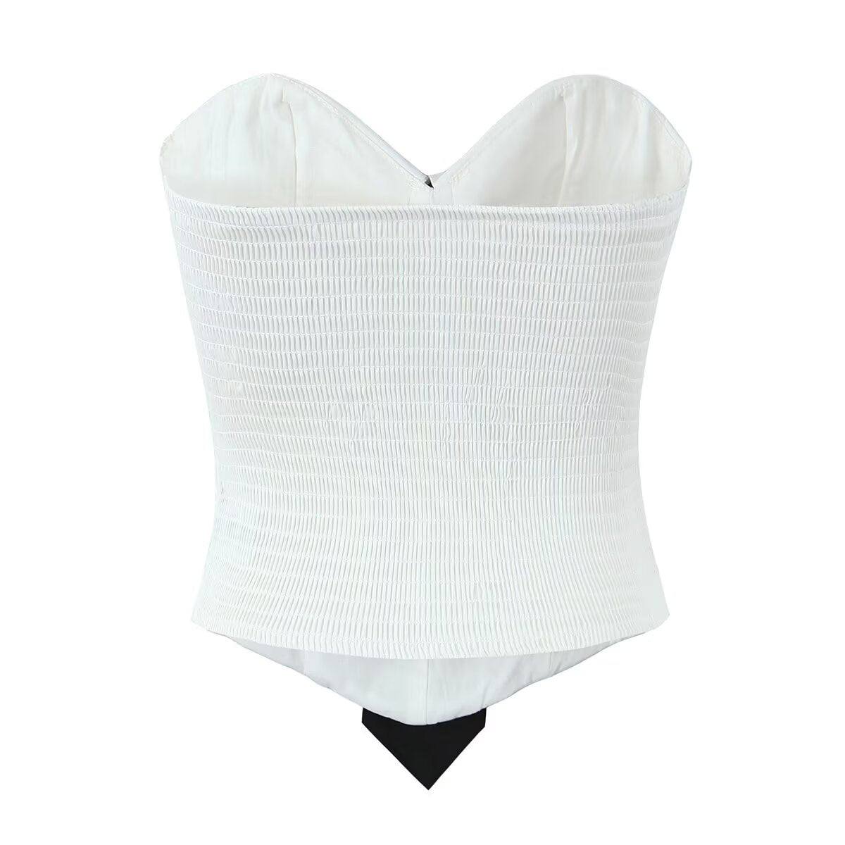 Women's White Collared Vest Top