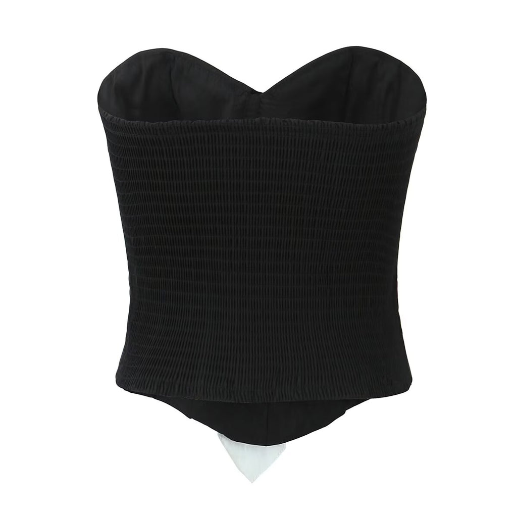 Women's White Collared Vest Top