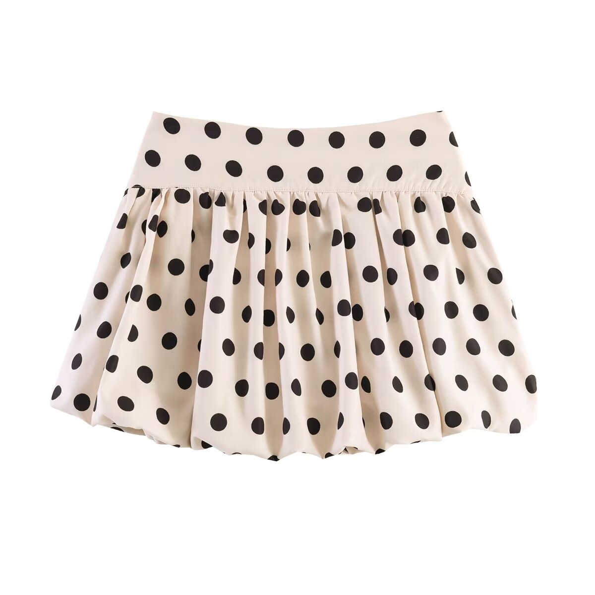 Polka-Dot High-Waist A-Line Skort