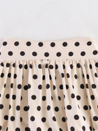 Polka-Dot High-Waist A-Line Skort