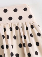 Polka-Dot High-Waist A-Line Skort