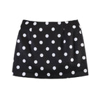 Polka-Dot High-Waist Pencil Mini Skirt