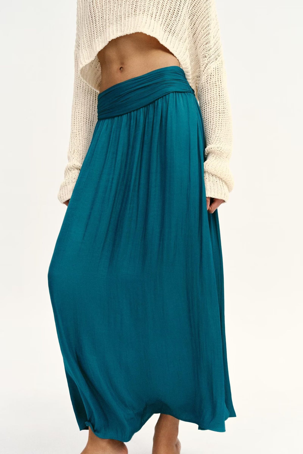 Women's Silk Satin Textured Skirt