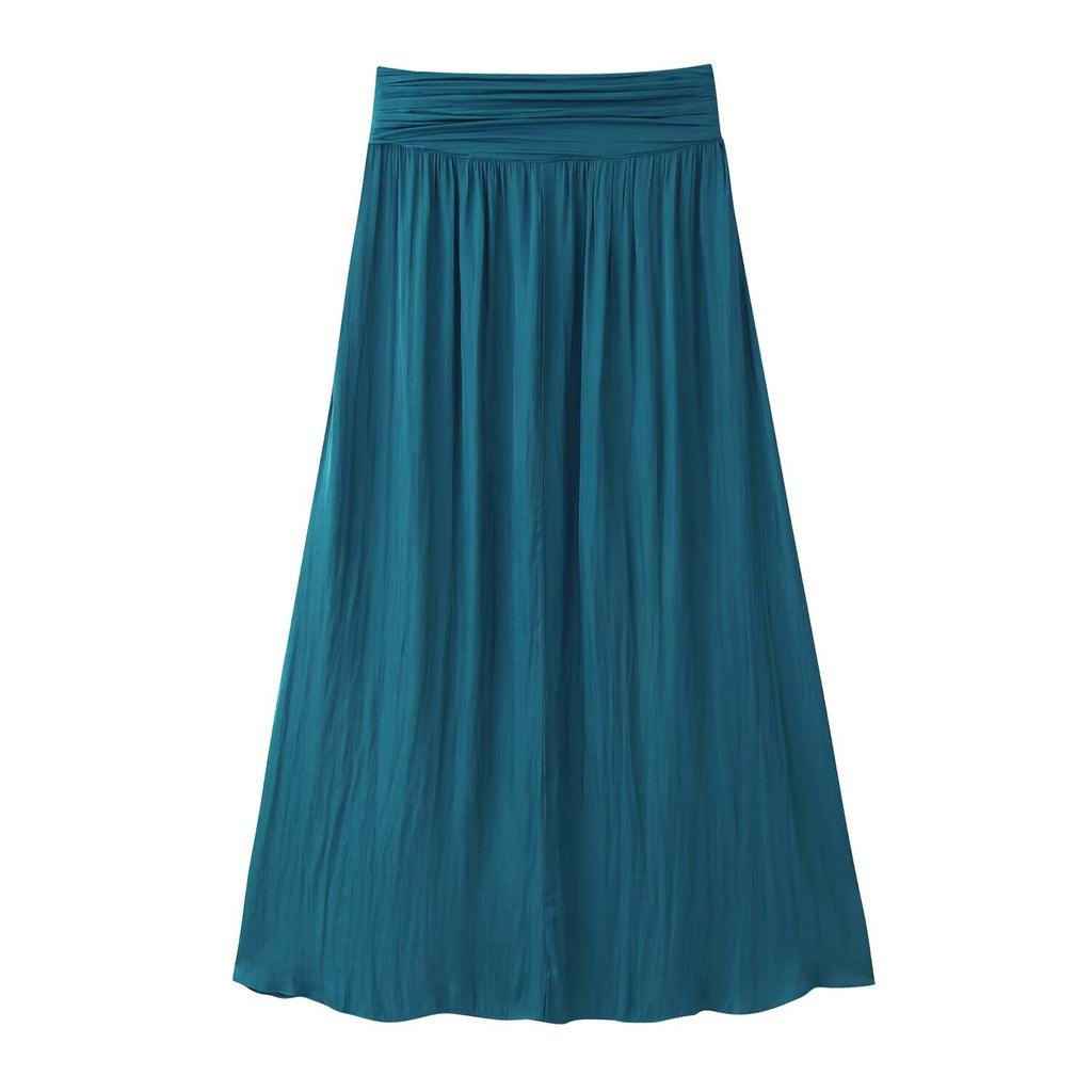 Women's Silk Satin Textured Skirt