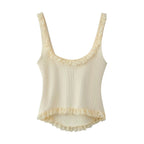Women's Rib Laminated Decoration Top