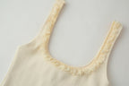 Women's Rib Laminated Decoration Top