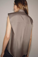 Women's Round Neck Bowknot Sleeveless Shirt