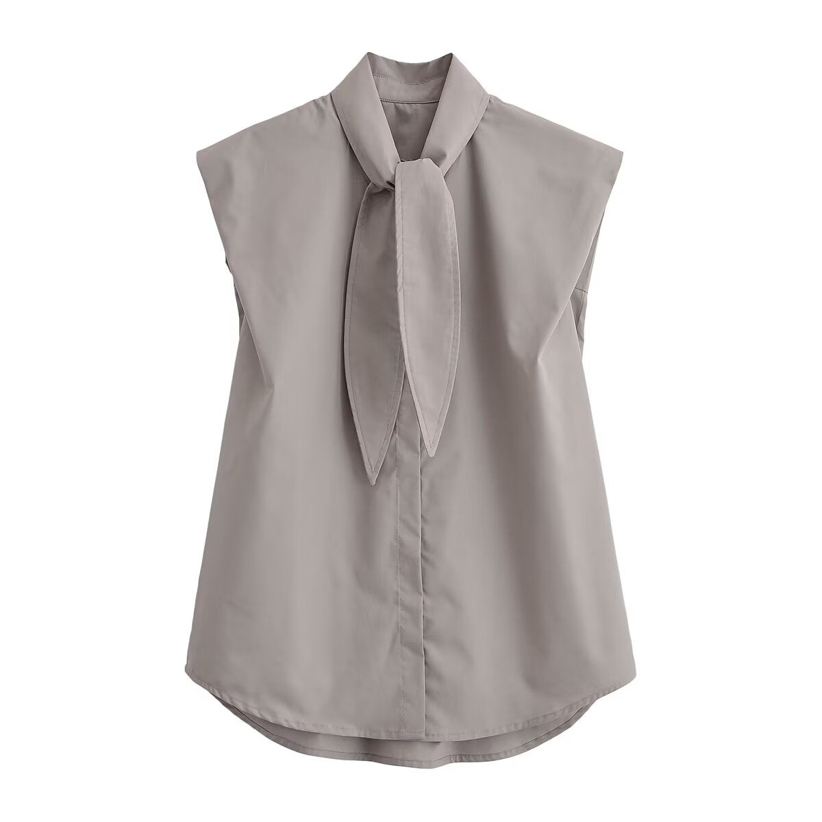 Women's Round Neck Bowknot Sleeveless Shirt