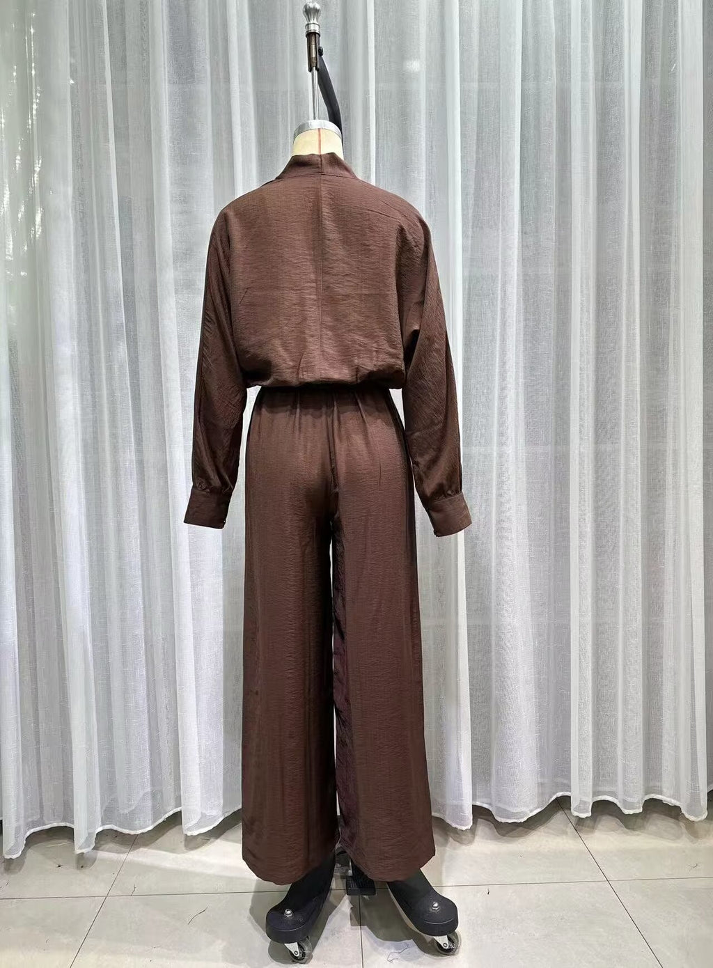 Women Clothing Fashionable All Match Shirt Wide Leg Pants Suit
