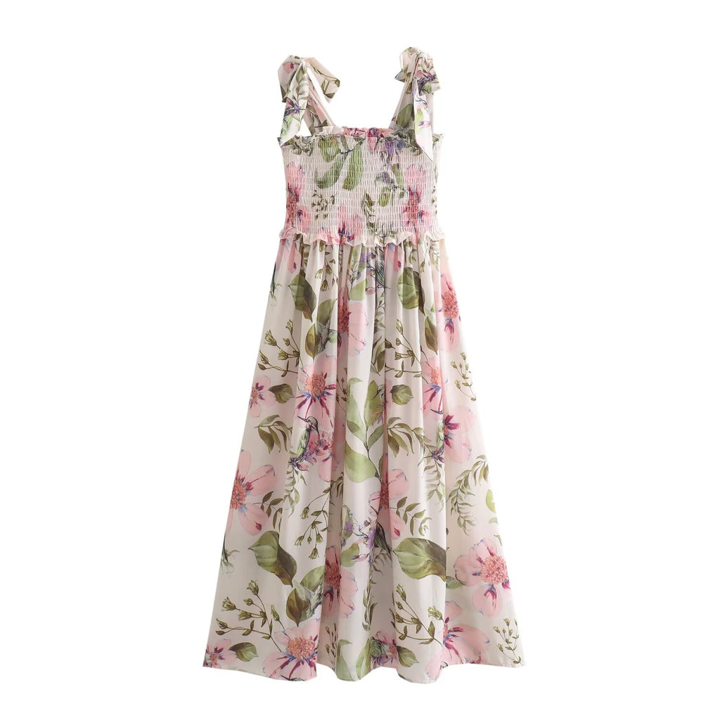Women's Printed Lace-Up Dress