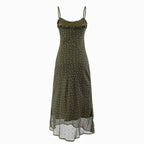 Seaside Vacation Polka Dot Spaghetti Straps Dress