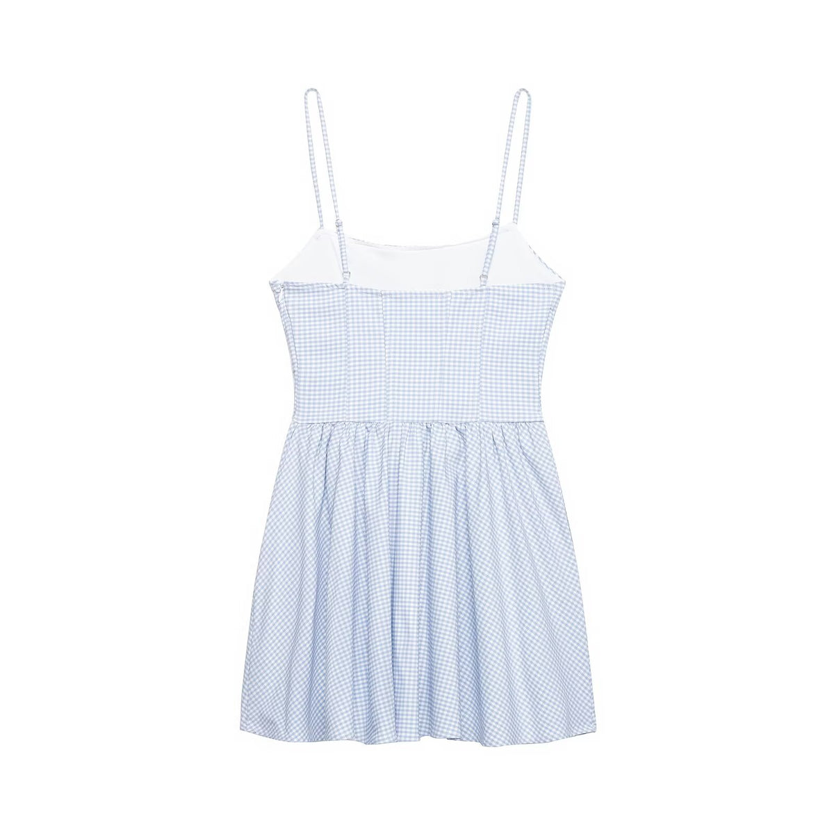 Graceful Plaid Beam Super Fairy Mini Dress