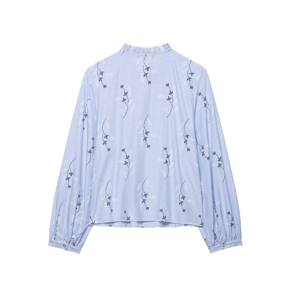 Women's Artistic Adhesive Embroidered Printed Shirt