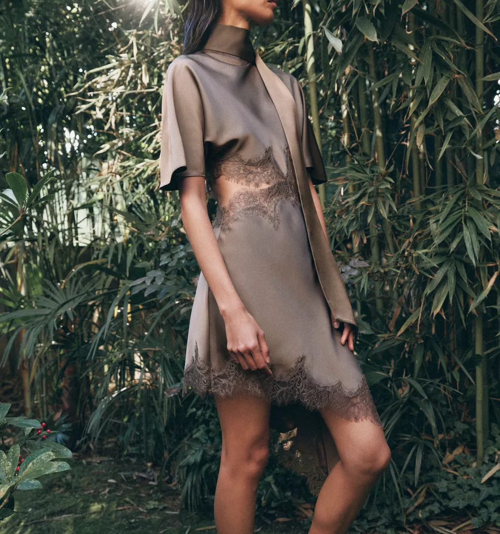 Women's Lace Satin Dress