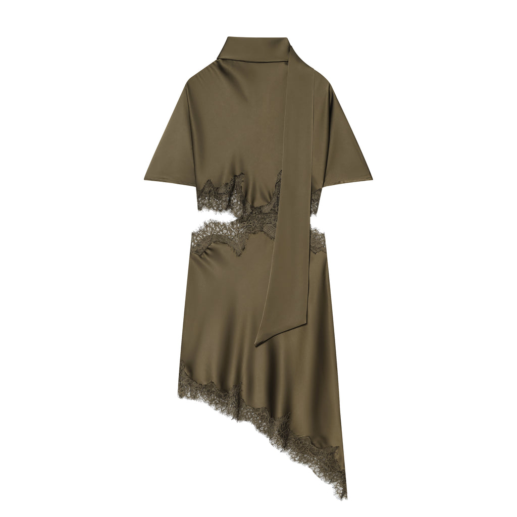 Women's Lace Satin Dress