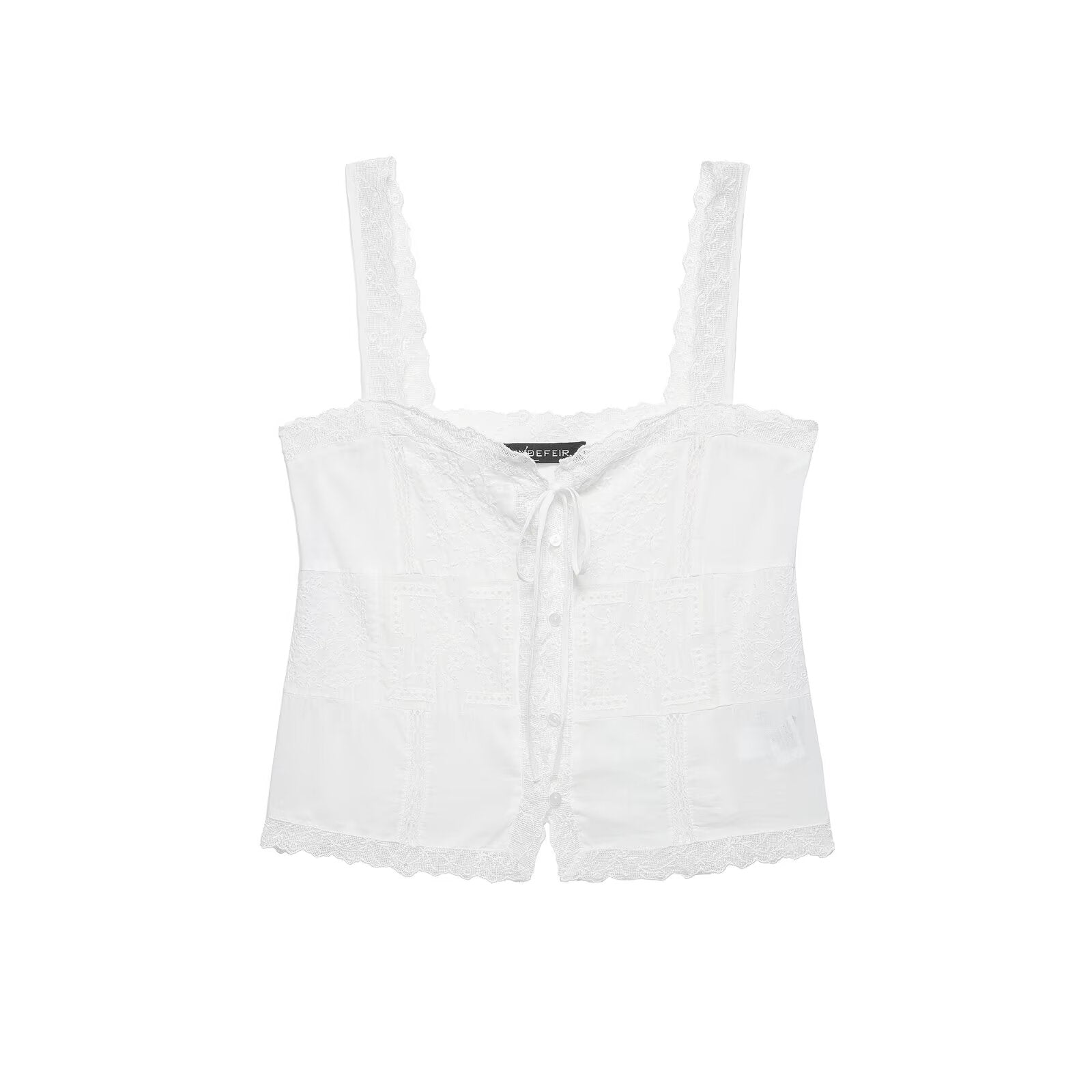 Women's Women Clothing Summer Sexy Embroidered Strap Sleeveless Top