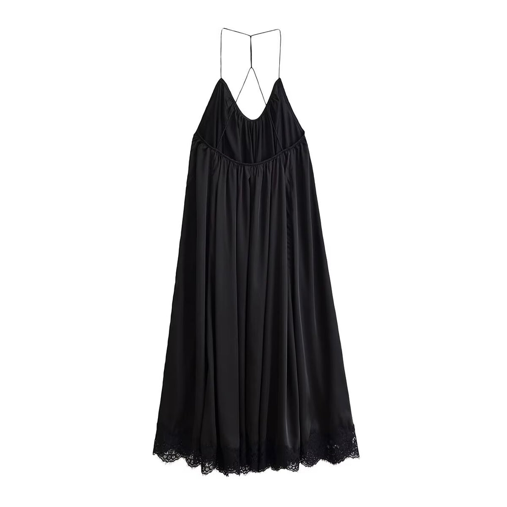 Women's Satin Backless Dress