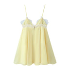 V-Neck Lace Sleeveless A-Line Mini Dress